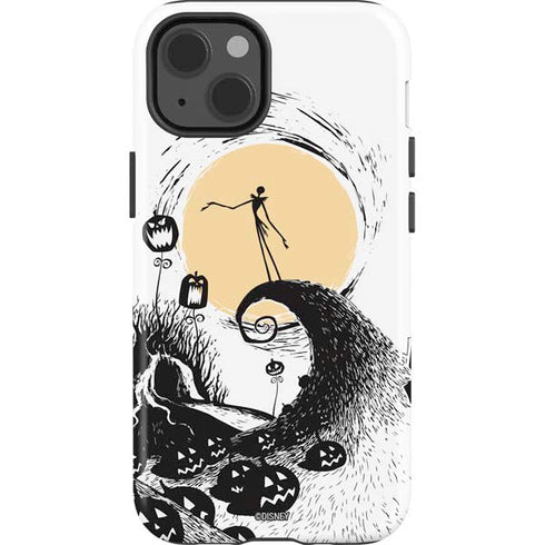 Disney The Nightmare Before Christmas Jack on Spiral Hill Art iPhone 15 Impact Case